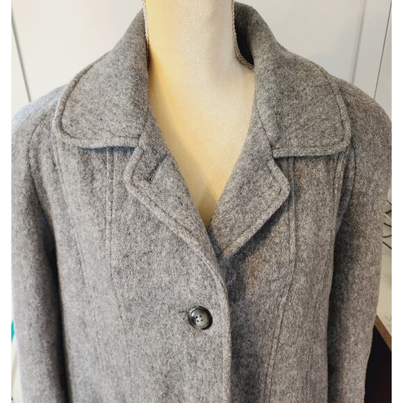 Cabin Creek Women's Gray Button Down Pockets Wool Blend Peacoat Plus 14 - Picture 5 of 6